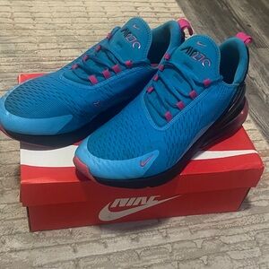 Nike Air Max 270 Teal and Pink Shoes